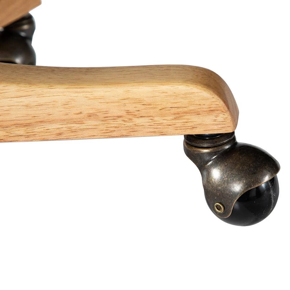 Crisolina Natural Leg Linen Swivel Task Chair with Rattan Back by JAYDEN CREATION 10 Crisolina Natural Leg Linen Swivel Task Chair with Rattan Back by JAYDEN CREATION - Image 10