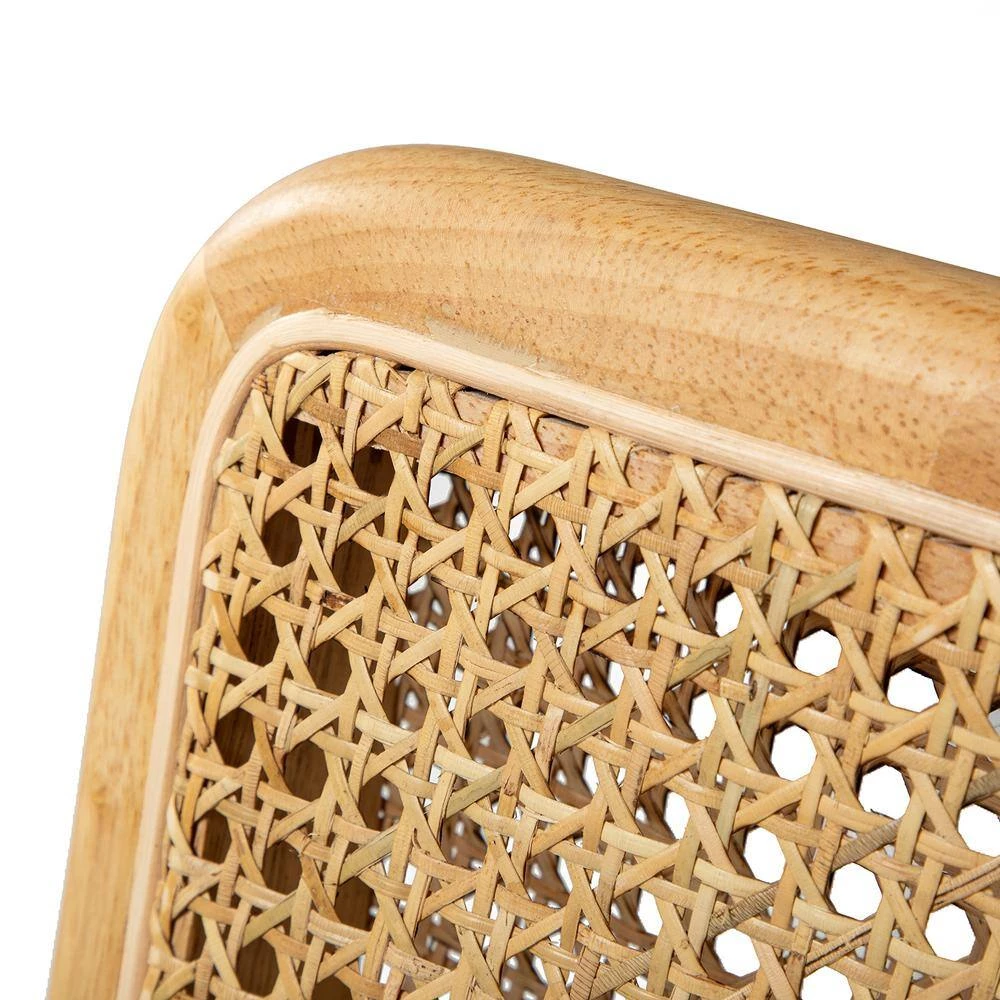 Crisolina Natural Leg Linen Swivel Task Chair with Rattan Back by JAYDEN CREATION 9 Crisolina Natural Leg Linen Swivel Task Chair with Rattan Back by JAYDEN CREATION - Image 9