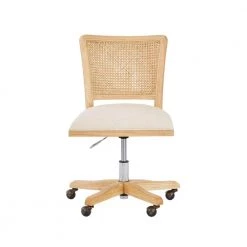 Crisolina Natural Leg Linen Swivel Task Chair with Rattan Back by JAYDEN CREATION 14 Crisolina Natural Leg Linen Swivel Task Chair with Rattan Back by JAYDEN CREATION -JAYDEN CREATION Sales linen jayden creation task chairs chs0085 linen a0 1000