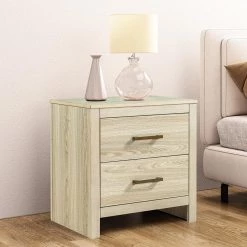 Valter 23 in. W x 16 in. D x 23.7 in. H 2-Drawer Maple Nightstand with 2-Drawers by JAYDEN CREATION -JAYDEN CREATION Sales maple jayden creation nightstands nssj0397 maple 31 1000