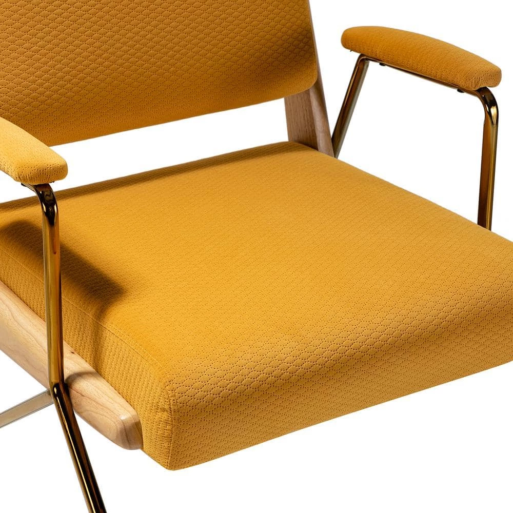Cornelio Mustard Upholstered Armchair with Padded Arms (Set of 2) by JAYDEN CREATION 5 Cornelio Mustard Upholstered Armchair with Padded Arms (Set of 2) by JAYDEN CREATION - Image 5