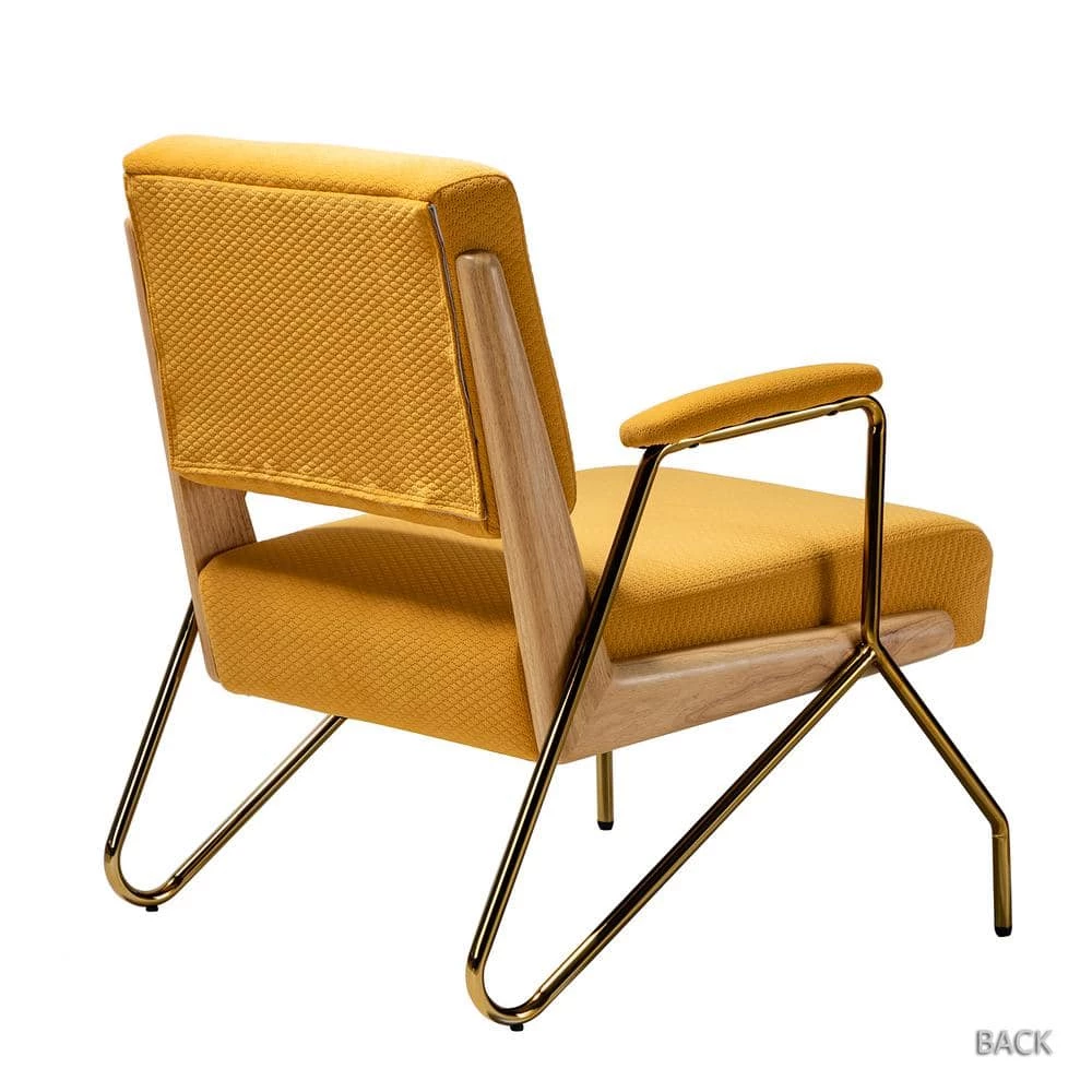 Cornelio Mustard Upholstered Armchair with Padded Arms (Set of 2) by JAYDEN CREATION 4 Cornelio Mustard Upholstered Armchair with Padded Arms (Set of 2) by JAYDEN CREATION - Image 4