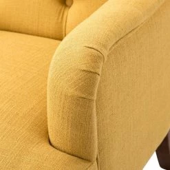 Sabini Mustard Armchair with Button-Tufted Back (Set of 2) by JAYDEN CREATION -JAYDEN CREATION Sales mustard jayden creation accent chairs chjk0543 mustard s2 44 1000
