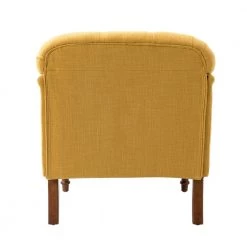 Sabini Mustard Armchair with Button-Tufted Back (Set of 2) by JAYDEN CREATION -JAYDEN CREATION Sales mustard jayden creation accent chairs chjk0543 mustard s2 66 1000