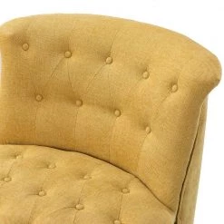 Barre Mustard Tufted Swivel Chair with Button-Tufted by JAYDEN CREATION -JAYDEN CREATION Sales mustard jayden creation accent chairs chm0351 mustard 1f 1000