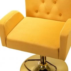 Luciana Swivel 41.7 in Adjustable Height Mustard Bar Stool with Back by JAYDEN CREATION -JAYDEN CREATION Sales mustard jayden creation bar stools bsm0285 mustard 4f 1000