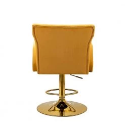 Luciana Mustard 41.7 in Bar Stool with Metal Swivel Base (Set of 2) by JAYDEN CREATION -JAYDEN CREATION Sales mustard jayden creation bar stools bsm0285 mustard s2 66 1000