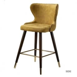 Hepburn Mustard Nailhead Bar Stool Set of 2 by JAYDEN CREATION -JAYDEN CREATION Sales mustard jayden creation bar stools chds0036 mustard 40 1000