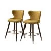Hepburn Mustard Nailhead Bar Stool Set of 2 by JAYDEN CREATION