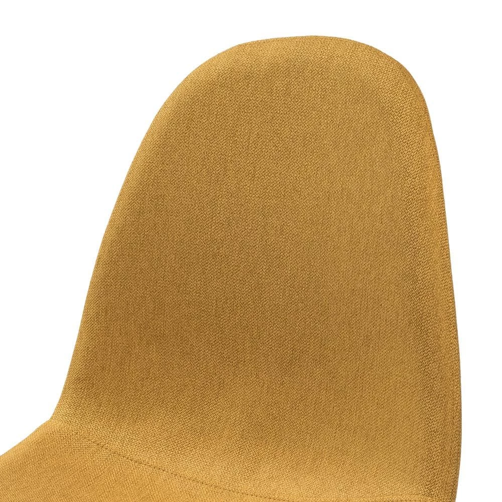 Qunduz Mustard Upholstery Dining Chair with Transfer Print Set of 4 by JAYDEN CREATION 6 Qunduz Mustard Upholstery Dining Chair with Transfer Print Set of 4 by JAYDEN CREATION - Image 6