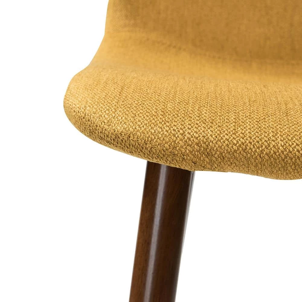 Qunduz Mustard Upholstery Dining Chair with Transfer Print Set of 4 by JAYDEN CREATION 7 Qunduz Mustard Upholstery Dining Chair with Transfer Print Set of 4 by JAYDEN CREATION - Image 7
