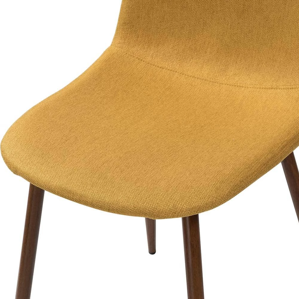 Qunduz Mustard Upholstery Dining Chair with Transfer Print Set of 4 by JAYDEN CREATION 5 Qunduz Mustard Upholstery Dining Chair with Transfer Print Set of 4 by JAYDEN CREATION - Image 5