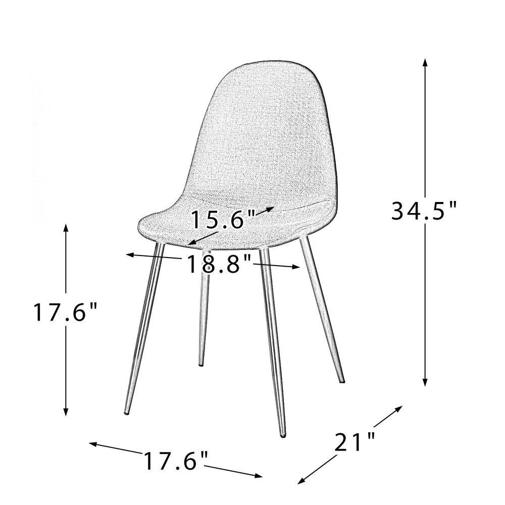 Qunduz Mustard Upholstery Dining Chair with Transfer Print Set of 4 by JAYDEN CREATION 9 Qunduz Mustard Upholstery Dining Chair with Transfer Print Set of 4 by JAYDEN CREATION - Image 9