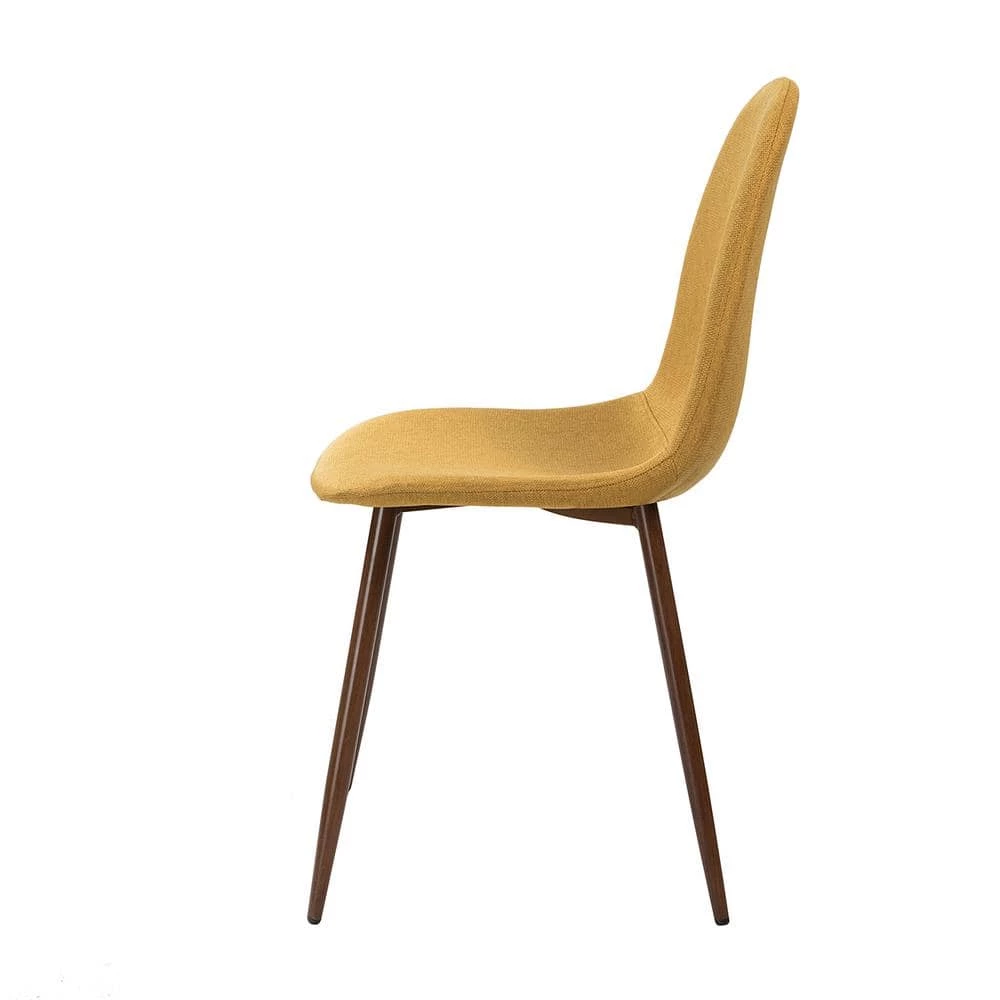 Qunduz Mustard Upholstery Dining Chair with Transfer Print Set of 4 by JAYDEN CREATION 2 Qunduz Mustard Upholstery Dining Chair with Transfer Print Set of 4 by JAYDEN CREATION - Image 2