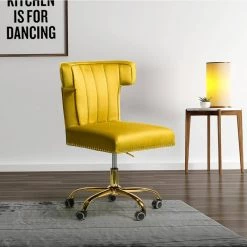 Alla Mustard Swivel Task Chair by JAYDEN CREATION -JAYDEN CREATION Sales mustard jayden creation task chairs ofm0001 mustard 31 1000