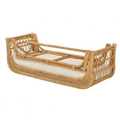 Bemjam Cass Wicker Natural Bench With Cushion by JAYDEN CREATION -JAYDEN CREATION Sales natural jayden creation bedroom benches bept0181 natural 44 1000