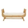 Bemjam Cass Wicker Natural Bench With Cushion by JAYDEN CREATION
