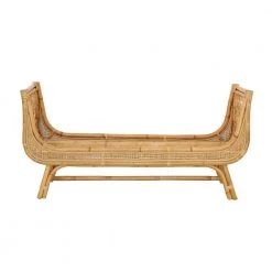 Bemjam Cass Wicker Natural Bench With Cushion by JAYDEN CREATION -JAYDEN CREATION Sales natural jayden creation bedroom benches bept0181 natural 66 1000