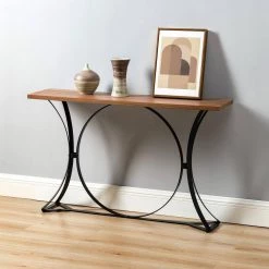 Ernest Natural Rectangle 47 in. Console Wood Table with Solid Wood Table Top by JAYDEN CREATION -JAYDEN CREATION Sales natural jayden creation console tables ctmg0387 natural 31 1000
