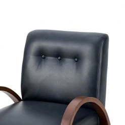 Byblis Vegan Leather Navy Armchair with Wooden Legs (Set of 2) by JAYDEN CREATION -JAYDEN CREATION Sales navy jayden creation accent chairs chjk0544 navy s2 1f 1000