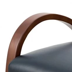 Byblis Vegan Leather Navy Armchair with Wooden Legs (Set of 2) by JAYDEN CREATION -JAYDEN CREATION Sales navy jayden creation accent chairs chjk0544 navy s2 44 1000