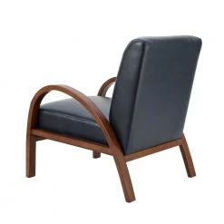 Byblis Vegan Leather Navy Armchair with Wooden Legs (Set of 2) by JAYDEN CREATION -JAYDEN CREATION Sales navy jayden creation accent chairs chjk0544 navy s2 c3 1000