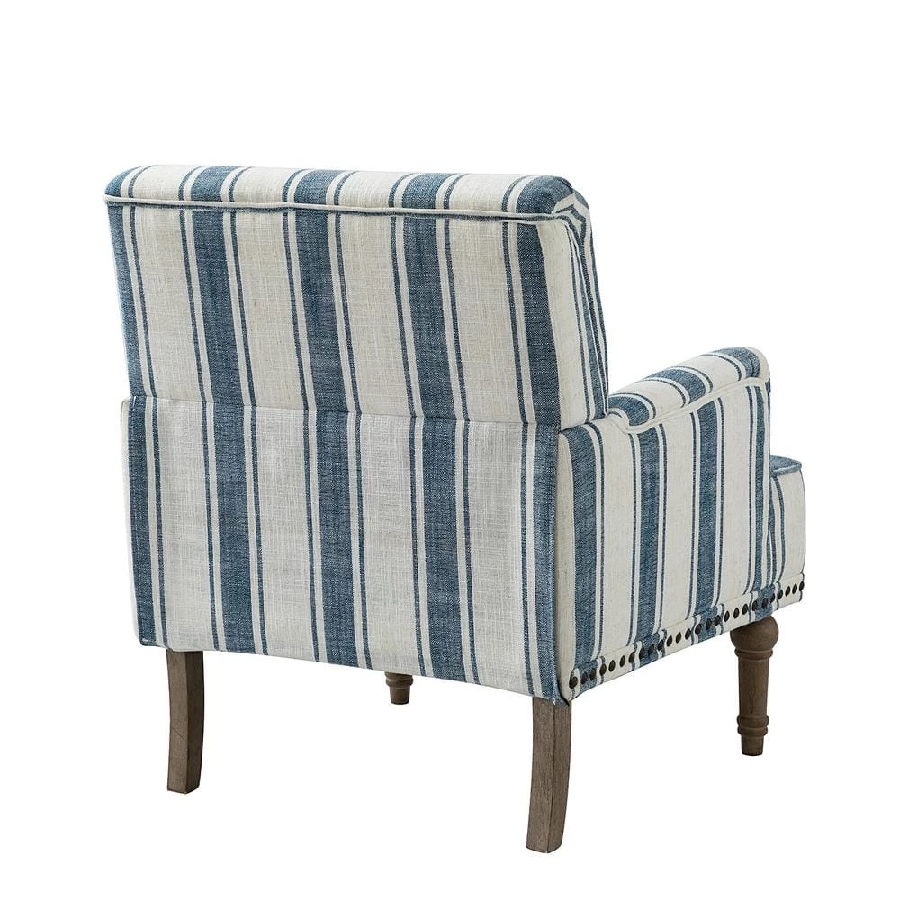 Imperia Navy Armchair with Turned Legs Set of 2 by JAYDEN CREATION 4 Imperia Navy Armchair with Turned Legs Set of 2 by JAYDEN CREATION - Image 4