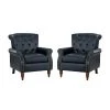 Acoetes Navy Armchair with Nailhead Trim (Set of 2) by JAYDEN CREATION