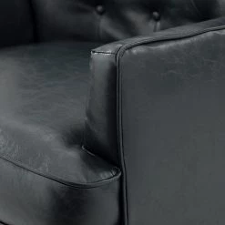 Minerva Vegan Leather Navy Armchair with Nailhead Trim by JAYDEN CREATION -JAYDEN CREATION Sales navy jayden creation accent chairs chm0566 navy 1f 1000