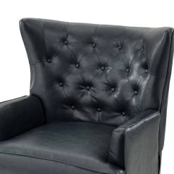 Minerva Vegan Leather Navy Armchair with Nailhead Trim by JAYDEN CREATION -JAYDEN CREATION Sales navy jayden creation accent chairs chm0566 navy 44 1000