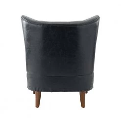 Minerva Vegan Leather Navy Armchair with Nailhead Trim by JAYDEN CREATION -JAYDEN CREATION Sales navy jayden creation accent chairs chm0566 navy 66 1000