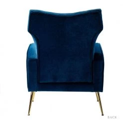 Brion Gloden Legs Navy Wingback Chair with Button Tufted Back by JAYDEN CREATION -JAYDEN CREATION Sales navy jayden creation accent chairs chwh0116 navy 66 1000