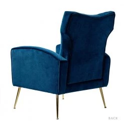 Brion Gloden Legs Navy Wingback Chair with Button Tufted Back by JAYDEN CREATION -JAYDEN CREATION Sales navy jayden creation accent chairs chwh0116 navy c3 1000