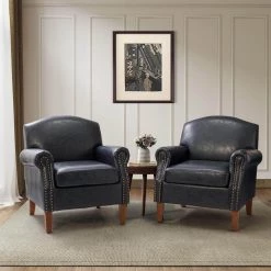 Gianluigi Navy ArmChair with Rolled Arms (Set of 2) by JAYDEN CREATION 19 Gianluigi Navy ArmChair with Rolled Arms (Set of 2) by JAYDEN CREATION -JAYDEN CREATION Sales navy jayden creation accent chairs chwh0413 navy s2 31 1000