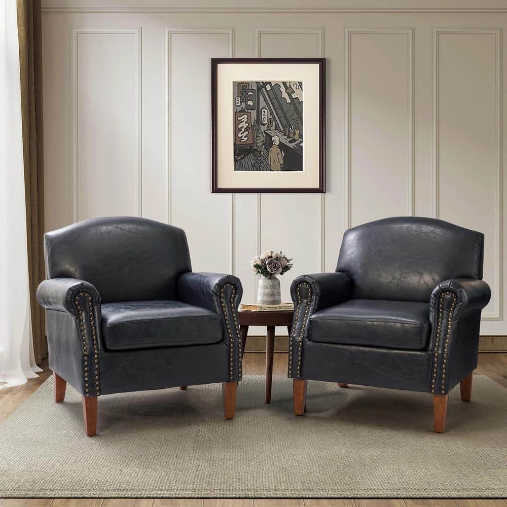 Gianluigi Navy ArmChair with Rolled Arms (Set of 2) by JAYDEN CREATION 10 Gianluigi Navy ArmChair with Rolled Arms (Set of 2) by JAYDEN CREATION - Image 10