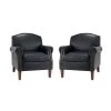 Gianluigi Navy ArmChair with Rolled Arms (Set of 2) by JAYDEN CREATION