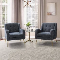 Lyrnesus Navy Armchair With Random Colors by JAYDEN CREATION -JAYDEN CREATION Sales navy jayden creation accent chairs chwh0495 navy s2 31 1000