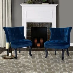 Jane Navy Tufted Accent Chair (Set of 2) by JAYDEN CREATION -JAYDEN CREATION Sales navy jayden creation accent chairs ma3288 navy s2 31 1000