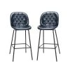Ynus Navy Counter and Bar Stool with Metal Base (Set of 2) by JAYDEN CREATION