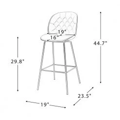 Ynus Navy Counter and Bar Stool with Metal Base (Set of 2) by JAYDEN CREATION -JAYDEN CREATION Sales navy jayden creation bar stools bsksd0358 navy 76 1000
