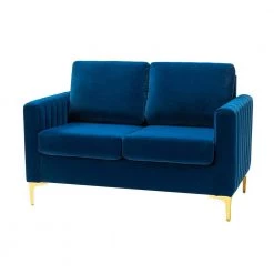 Ennomus 52.4" Navy Loveseat with Removable Cushions by JAYDEN CREATION