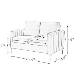 Ennomus 52.4" Navy Loveseat with Removable Cushions by JAYDEN CREATION -JAYDEN CREATION Sales navy jayden creation loveseats sfhq0530 navy 76 1000