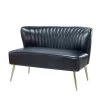 Vittoria 47 in. Navy Loveseat with Metal Legs by JAYDEN CREATION