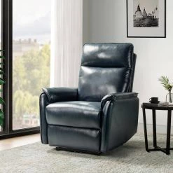 Tanis 30.2 in. Wide Navy Genuine Leather Power Recliner by JAYDEN CREATION -JAYDEN CREATION Sales navy jayden creation recliners hrcxa0265 navy 31 1000