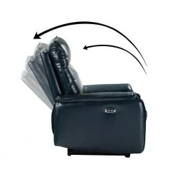 Tanis 30.2 in. Wide Navy Genuine Leather Power Recliner by JAYDEN CREATION -JAYDEN CREATION Sales navy jayden creation recliners hrcxa0265 navy 4f 1000