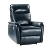 Tanis 30.2 in. Wide Navy Genuine Leather Power Recliner by JAYDEN CREATION