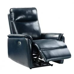 Tanis 30.2 in. Wide Navy Genuine Leather Power Recliner by JAYDEN CREATION -JAYDEN CREATION Sales navy jayden creation recliners hrcxa0265 navy c3 1000