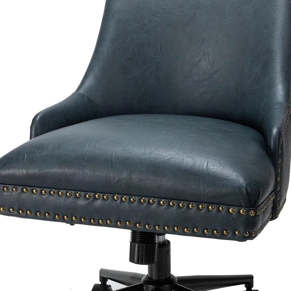 Taurino Navy Nailhead Swivel Task Chair by JAYDEN CREATION 5 Taurino Navy Nailhead Swivel Task Chair by JAYDEN CREATION - Image 5