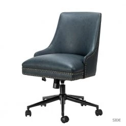Taurino Navy Nailhead Swivel Task Chair by JAYDEN CREATION