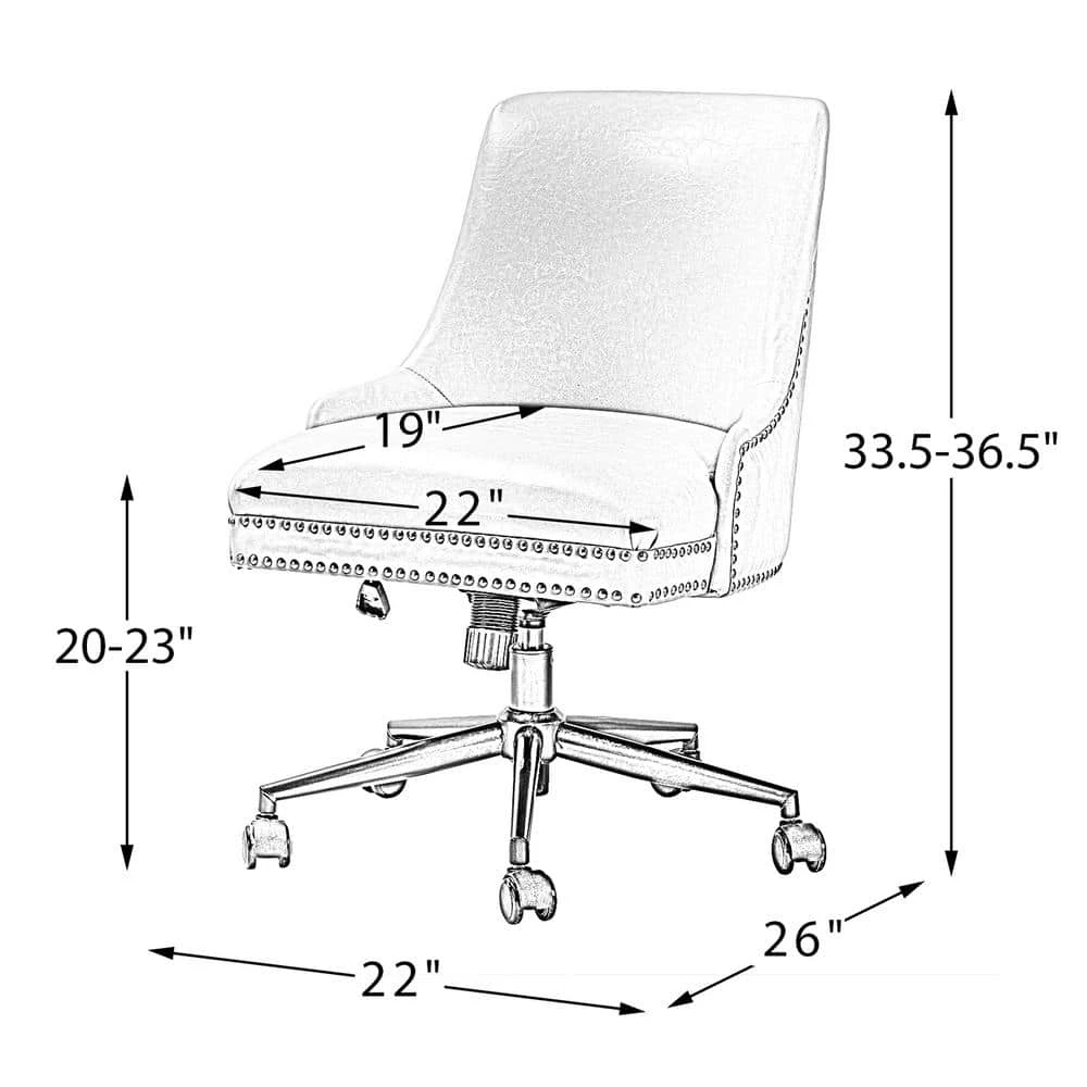 Taurino Navy Nailhead Swivel Task Chair by JAYDEN CREATION 9 Taurino Navy Nailhead Swivel Task Chair by JAYDEN CREATION - Image 9